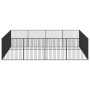 Corralito para perros con 16 paneles acero galvanizado negro de , Casetas para perros - Ref: Foro24-3209555, Precio: 395,05 €...