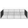 Corralito para perros con 16 paneles acero galvanizado negro de , Casetas para perros - Ref: Foro24-3209555, Precio: 387,18 €...