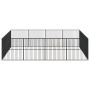 Corralito para perros con 16 paneles acero galvanizado negro de , Casetas para perros - Ref: Foro24-3209555, Precio: 395,05 €...