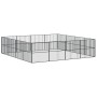 Corralito para perros con 16 paneles acero galvanizado negro de , Casetas para perros - Ref: Foro24-3209555, Precio: 395,05 €...