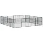 Corralito para perros con 16 paneles acero galvanizado negro de , Casetas para perros - Ref: Foro24-3209555, Precio: 387,18 €...
