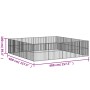 Corralito para perros con 16 paneles acero galvanizado negro de , Casetas para perros - Ref: Foro24-3209555, Precio: 395,05 €...