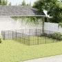 Corralito para perros con 20 paneles acero galvanizado negro de , Casetas para perros - Ref: Foro24-3209560, Precio: 476,43 €...