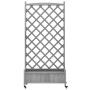 Jardinera con enrejado y ruedas madera maciza de abeto gris de , Maceteros y jardineras - Ref: Foro24-3207654, Precio: 168,11...
