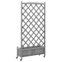 Jardinera con enrejado y ruedas madera maciza de abeto gris de , Maceteros y jardineras - Ref: Foro24-3207654, Precio: 168,11...