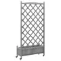 Jardinera con enrejado y ruedas madera maciza de abeto gris de , Maceteros y jardineras - Ref: Foro24-3207654, Precio: 137,13...
