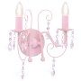 Lámpara de pared con cuentas rosa con 2 bombillas E14 de vidaXL, Lámparas - Ref: Foro24-281592, Precio: 35,53 €, Descuento: %