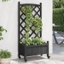 Jardinera con enrejado y ruedas madera maciza de abeto negro de , Maceteros y jardineras - Ref: Foro24-3207649, Precio: 77,38...
