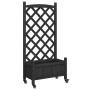 Jardinera con enrejado y ruedas madera maciza de abeto negro de , Maceteros y jardineras - Ref: Foro24-3207649, Precio: 77,38...