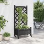 Jardinera con enrejado y ruedas madera maciza de abeto negro de , Maceteros y jardineras - Ref: Foro24-3207649, Precio: 77,38...