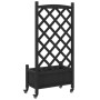 Jardinera con enrejado y ruedas madera maciza de abeto negro de , Maceteros y jardineras - Ref: Foro24-3207649, Precio: 77,38...