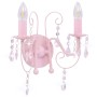 Lámpara de pared con cuentas rosa con 2 bombillas E14 de vidaXL, Lámparas - Ref: Foro24-281592, Precio: 35,53 €, Descuento: %