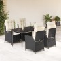 Set de muebles jardín 5 pzas con cojines ratán sintético negro en Conjuntos de jardín | Comprar online en Foru.es