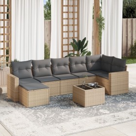 Juego de sofás de jardín con cojines beige 8 pzas ratán PE de , Conjuntos de jardín - Ref: Foro24-3219279, Precio: 484,30 €, ...