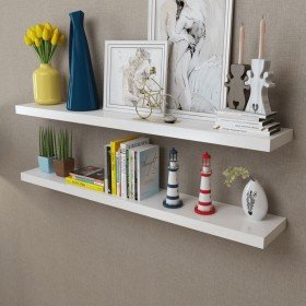 Estantes flotantes de pared 2 uds MDF blanco para libros/DVD en Estanterías | Comprar online en Foru.es