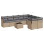 Juego de sofás jardín con cojines beige 10 pzas ratán sintético de , Conjuntos de jardín - Ref: Foro24-3218179, Precio: 574,1...