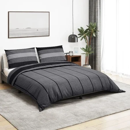 Juego de funda nórdica algodón gris oscuro 200x200 cm de , Fundas de nórdico - Ref: Foro24-136418, Precio: 29,22 €, Descuento: %