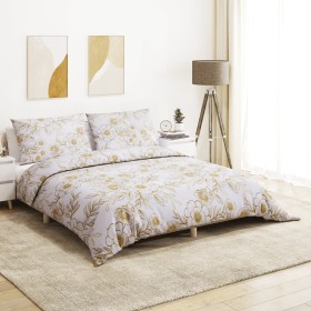 Juego de funda nórdica algodón blanco y marrón 200x200 cm de , Fundas de nórdico - Ref: Foro24-136411, Precio: 25,14 €, Descu...