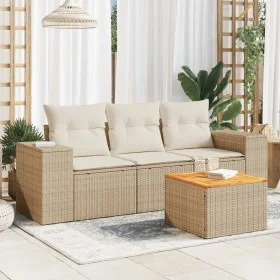 Juego de sofás jardín con cojines 4 pzas ratán sintético beige de , Conjuntos de jardín - Ref: Foro24-3225316, Precio: 288,00...
