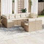 Juego de sofás jardín con cojines beige 10 pzas ratán sintético de , Conjuntos de jardín - Ref: Foro24-3218158, Precio: 646,3...