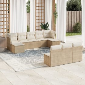 Juego de sofás jardín con cojines beige 10 pzas ratán sintético de , Conjuntos de jardín - Ref: Foro24-3218288, Precio: 571,9...