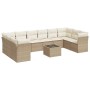 Set de sofás de jardín 11pzas con cojines ratán sintético beige de , Conjuntos de jardín - Ref: Foro24-3218208, Precio: 693,5...