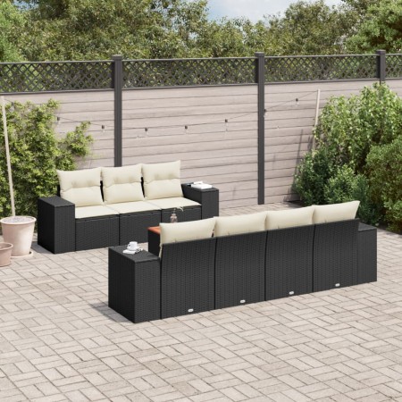 Set de sofás de jardín 8 piezas y cojines ratán sintético negro de , Conjuntos de jardín - Ref: Foro24-3225349, Precio: 486,7...