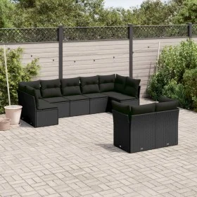 Set de sofás de jardín 8 piezas y cojines ratán sintético negro de , Conjuntos de jardín - Ref: Foro24-3218145, Precio: 574,2...