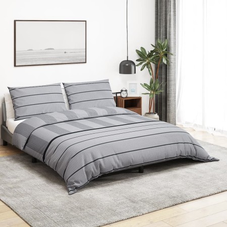Juego de funda nórdica algodón gris 225x220 cm de , Fundas de nórdico - Ref: Foro24-136445, Precio: 26,18 €, Descuento: %