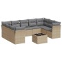 Juego de sofás jardín con cojines beige 10 pzas ratán sintético de , Conjuntos de jardín - Ref: Foro24-3218139, Precio: 574,1...