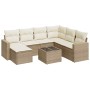 Juego de sofás de jardín con cojines beige 8 pzas ratán PE de , Conjuntos de jardín - Ref: Foro24-3219298, Precio: 499,45 €, ...