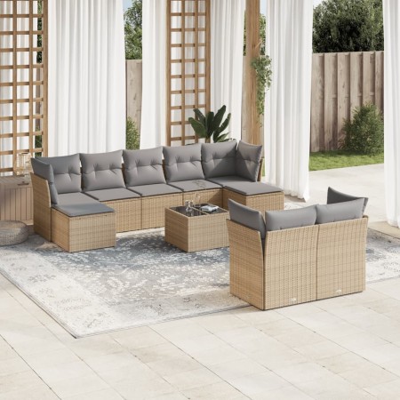 Juego de sofás jardín con cojines beige 10 pzas ratán sintético de , Conjuntos de jardín - Ref: Foro24-3218319, Precio: 582,7...