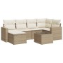 Set sofás de jardín 7 piezas y cojines ratán sintético beige de , Conjuntos de jardín - Ref: Foro24-3219258, Precio: 449,61 €...