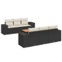 Set de comedor de jardín 7 pzas y cojines ratán sintético negro de , Conjuntos de jardín - Ref: Foro24-3225335, Precio: 433,7...