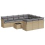 Set de sofás de jardín 11pzas con cojines ratán sintético beige de , Conjuntos de jardín - Ref: Foro24-3218229, Precio: 668,6...