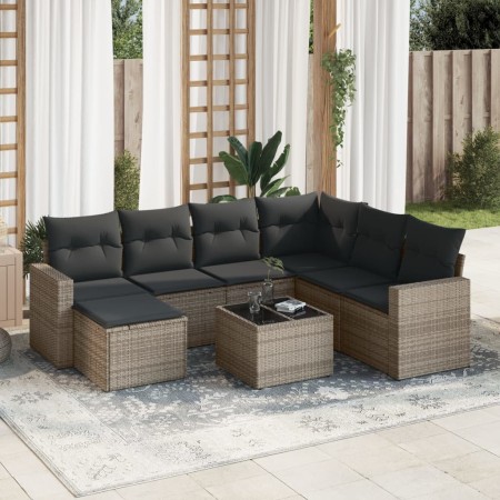 Set de sofás de jardín 8 pzas y cojines ratán sintético gris de , Conjuntos de jardín - Ref: Foro24-3219300, Precio: 456,22 €...