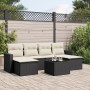 Set de comedor de jardín 7 pzas y cojines ratán sintético negro de , Conjuntos de jardín - Ref: Foro24-3219316, Precio: 358,0...