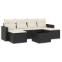 Set de comedor de jardín 7 pzas y cojines ratán sintético negro de , Conjuntos de jardín - Ref: Foro24-3219316, Precio: 358,0...