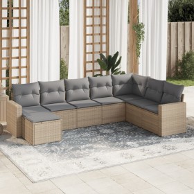 Juego de sofás de jardín con cojines beige 8 pzas ratán PE de , Conjuntos de jardín - Ref: Foro24-3219349, Precio: 464,99 €, ...