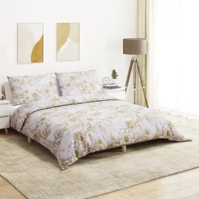 Juego de funda nórdica algodón blanco y marrón 140x200 cm de , Fundas de nórdico - Ref: Foro24-136413, Precio: 23,33 €, Descu...