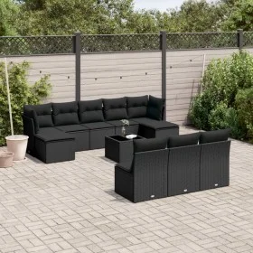 Set de sofás de jardín 11 pzas y cojines ratán sintético negro by , Garden sets - Ref: Foro24-3218295, Price: 643,88 €, Disco...