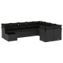 Set de sofás de jardín 10 pzas cojines ratán sintético negro de , Conjuntos de jardín - Ref: Foro24-3218185, Precio: 607,57 €...