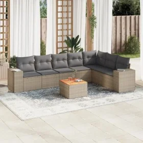 Juego de sofás de jardín con cojines beige 8 pzas ratán PE de , Conjuntos de jardín - Ref: Foro24-3225478, Precio: 510,14 €, ...