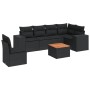 Set de comedor de jardín 7 pzas y cojines ratán sintético negro de , Conjuntos de jardín - Ref: Foro24-3225467, Precio: 479,6...
