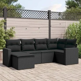 Set de sofás de jardín 6 piezas y cojines ratán sintético negro de , Conjuntos de jardín - Ref: Foro24-3219245, Precio: 385,1...