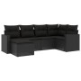 Set de sofás de jardín 6 piezas y cojines ratán sintético negro de , Conjuntos de jardín - Ref: Foro24-3219245, Precio: 376,8...