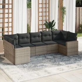 Set de sofás de jardín 7 piezas con cojines ratán PE gris de , Conjuntos de jardín - Ref: Foro24-3219380, Precio: 442,99 €, D...