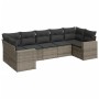 Set de sofás de jardín 7 piezas con cojines ratán PE gris de , Conjuntos de jardín - Ref: Foro24-3219380, Precio: 442,39 €, D...
