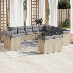Set sofás de jardín con cojines 13 pzas ratán sintético beige de , Conjuntos de jardín - Ref: Foro24-3250388, Precio: 934,68 ...