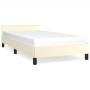 Estructura de cama con cabecero cuero sintético crema 100x200cm de , Camas y somieres - Ref: Foro24-347485, Precio: 78,17 €, ...